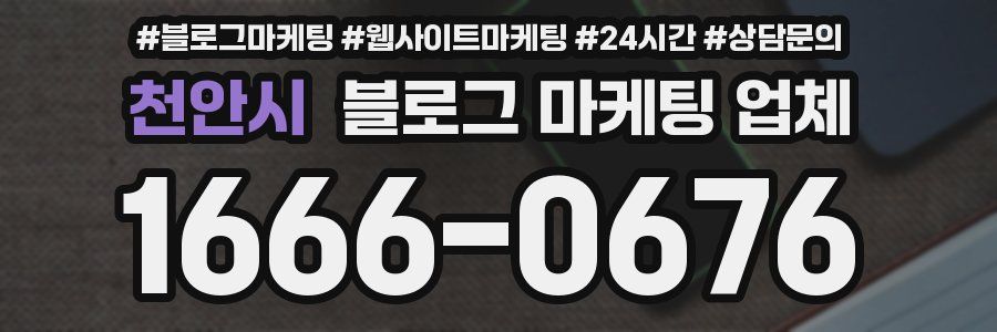천안시 블로그 마케팅 업체
