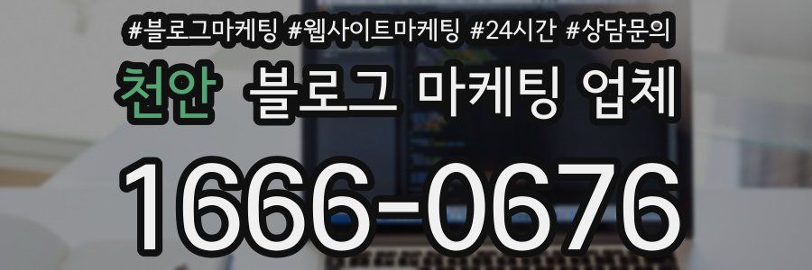 천안 블로그 마케팅 업체