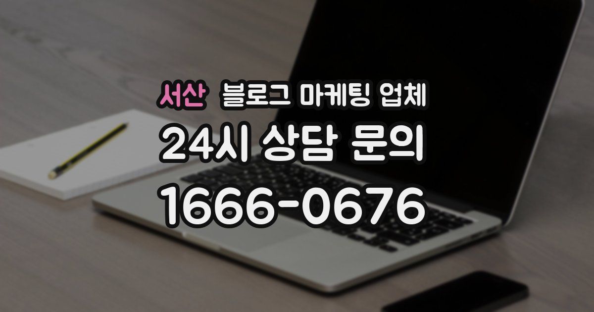 서산 블로그 마케팅 업체