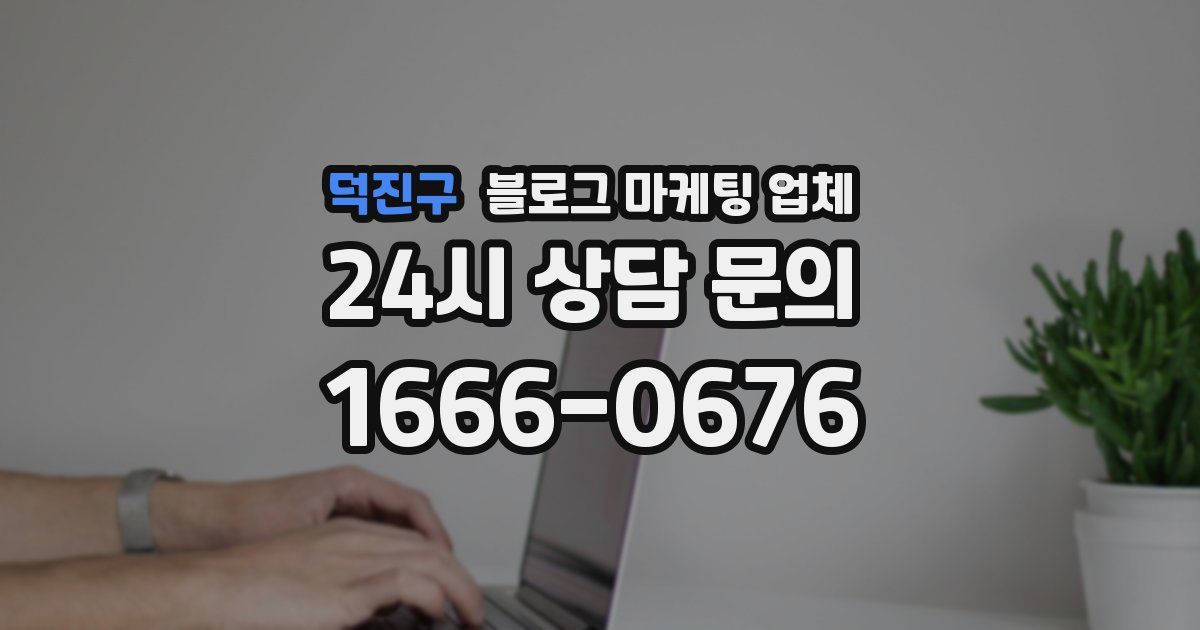 덕진구 블로그 마케팅 업체