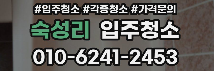 숙성리 이사청소