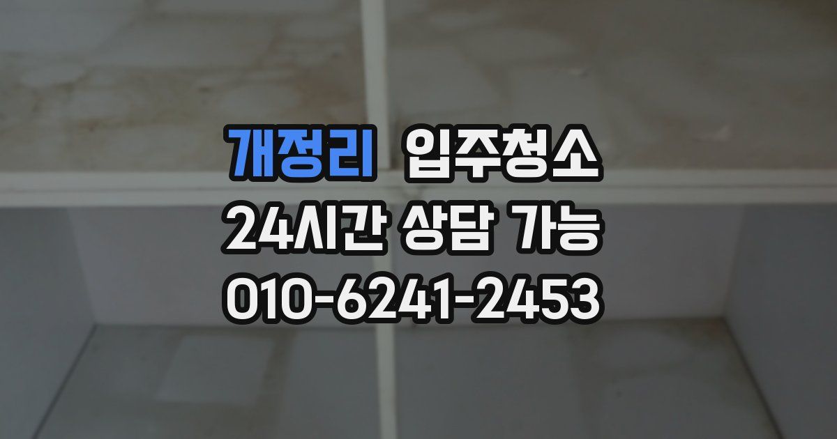 개정리 입주청소