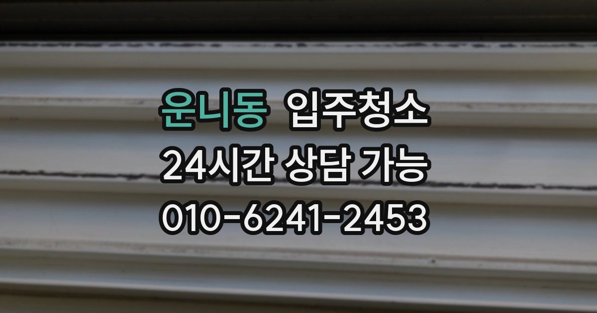 운니동 입주청소