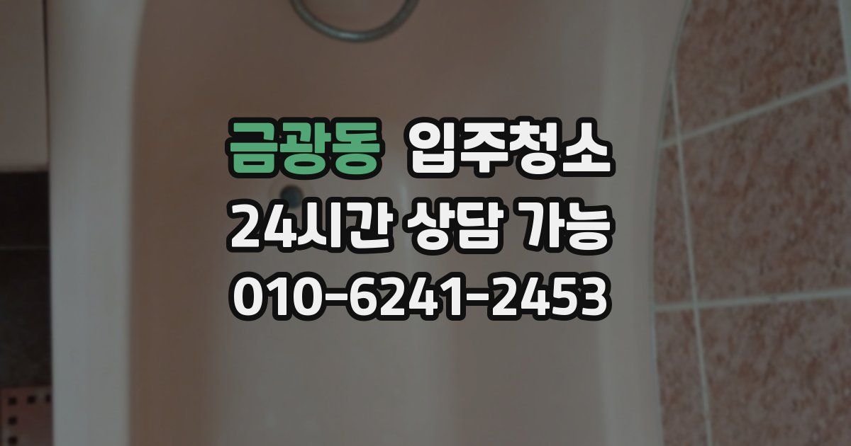 금광동 입주청소