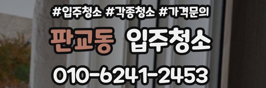 판교동 이사청소