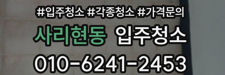 사리현동 이사청소