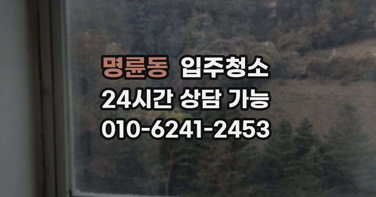 명륜동 입주청소