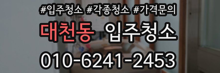 대천동 이사청소