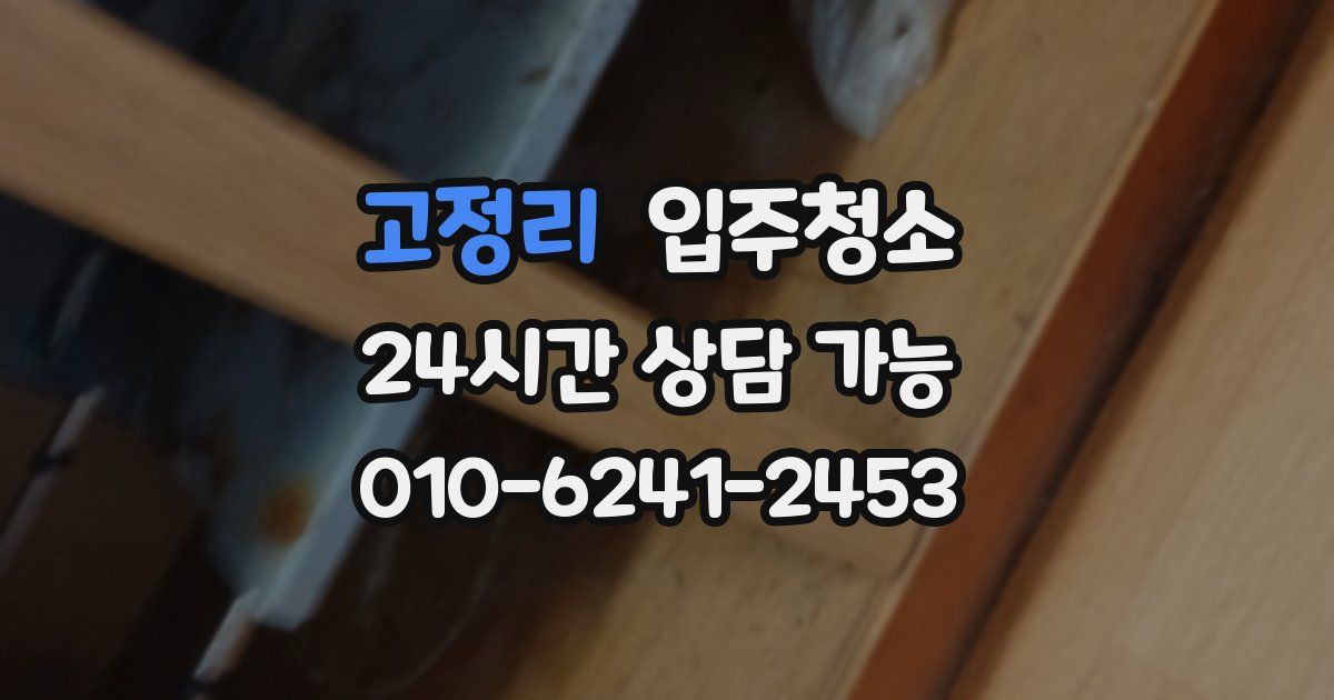 고정리 입주청소