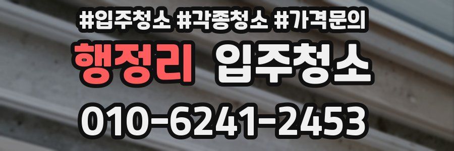 행정리 이사청소