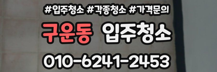 구운동 이사청소