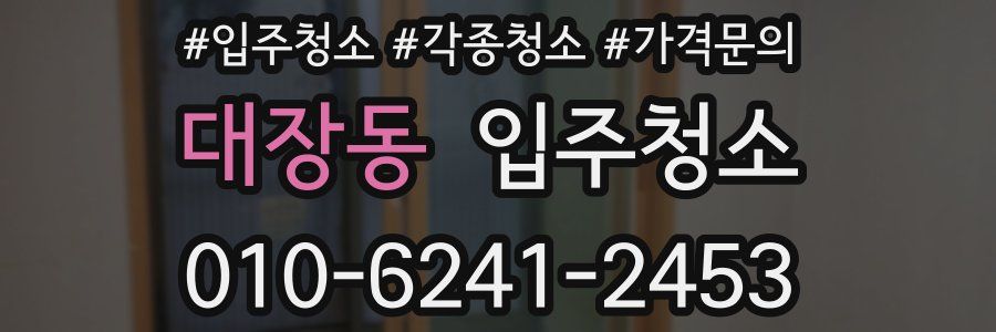 대장동 이사청소