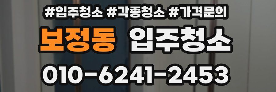 보정동 이사청소