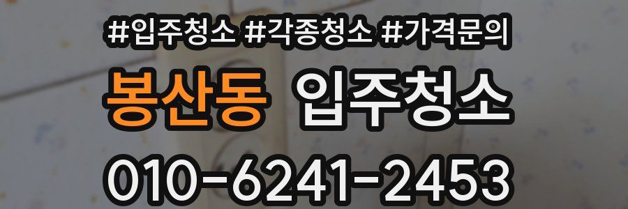 봉산동 이사청소