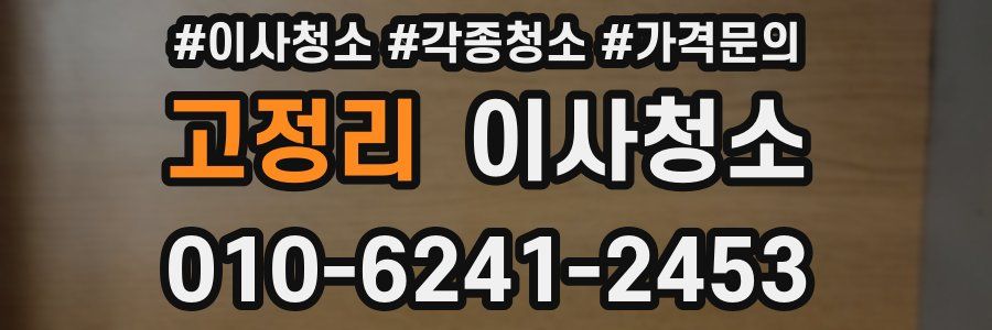 고정리 이사청소