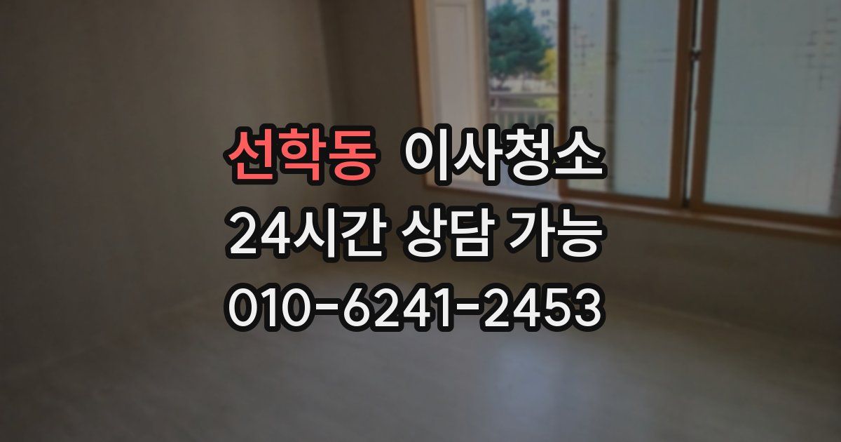 선학동 입주청소