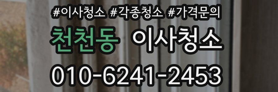 천천동 이사청소