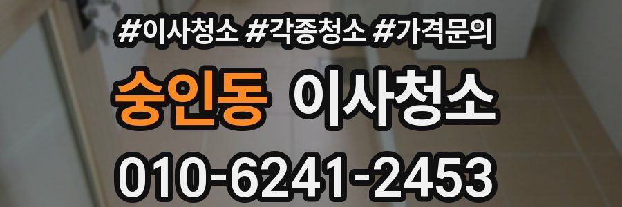 숭인동 이사청소