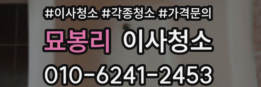 묘봉리 이사청소