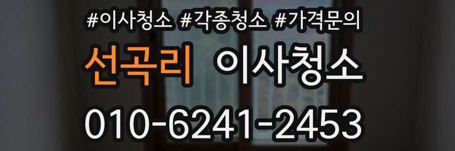 선곡리 이사청소