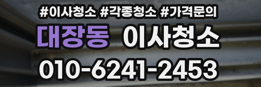 대장동 이사청소