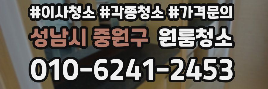 성남시 중원구 이사청소