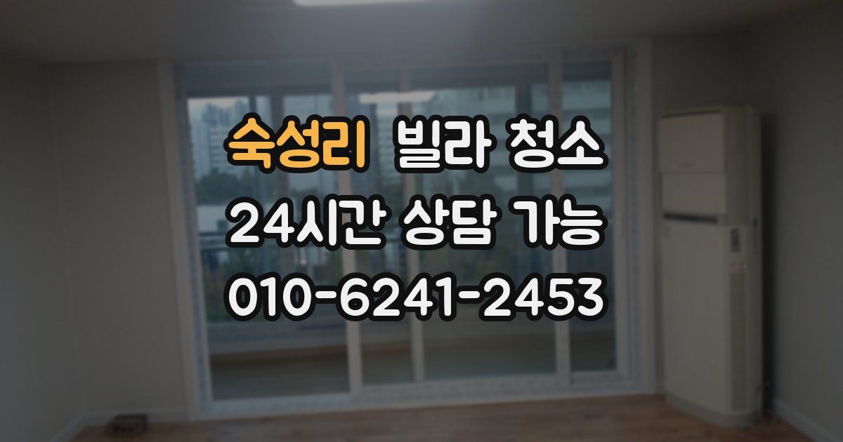 숙성리 빌라 청소