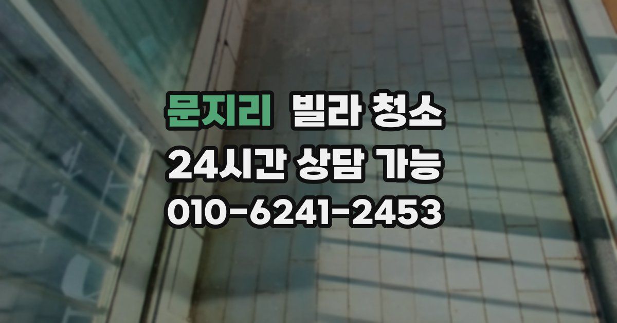 문지리 빌라 청소