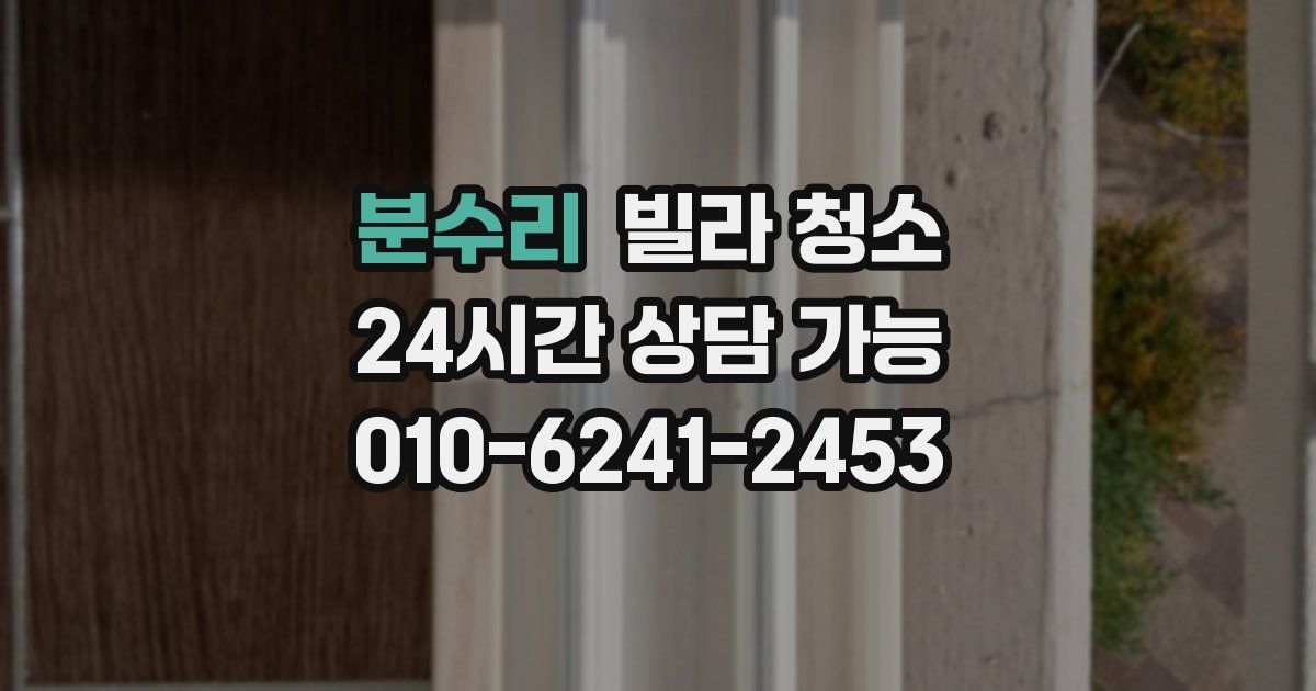 분수리 빌라 청소