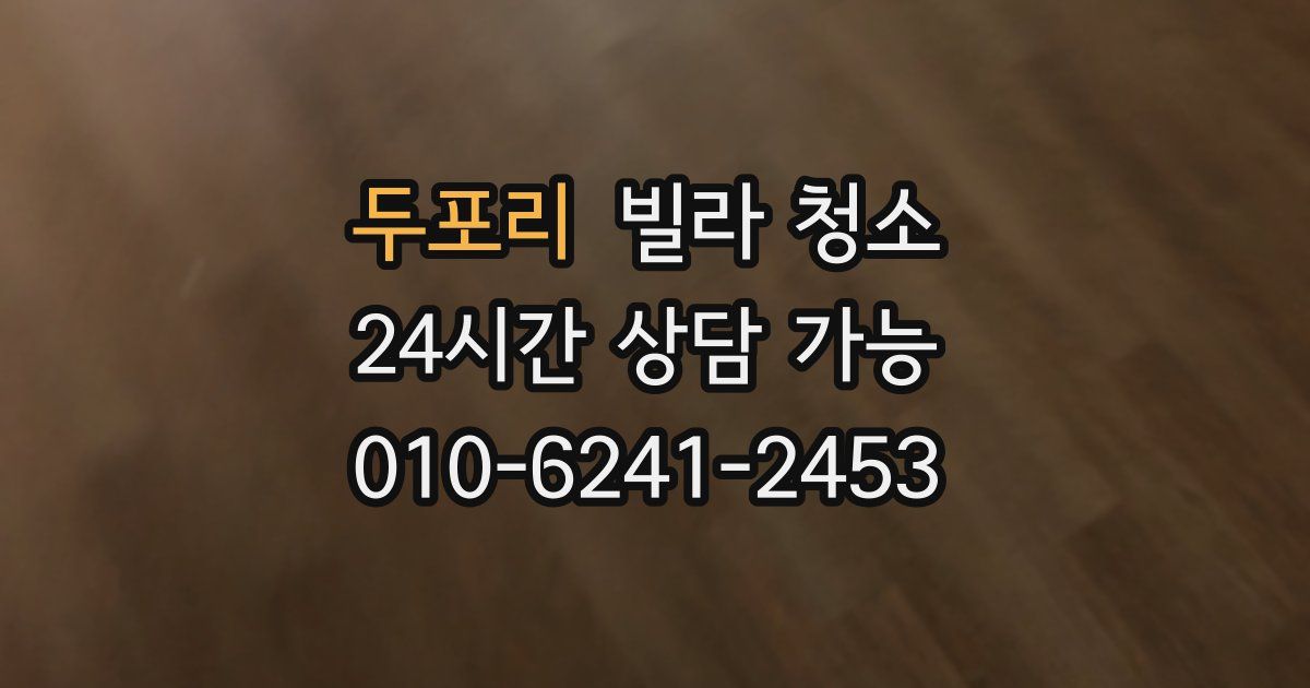 두포리 빌라 청소