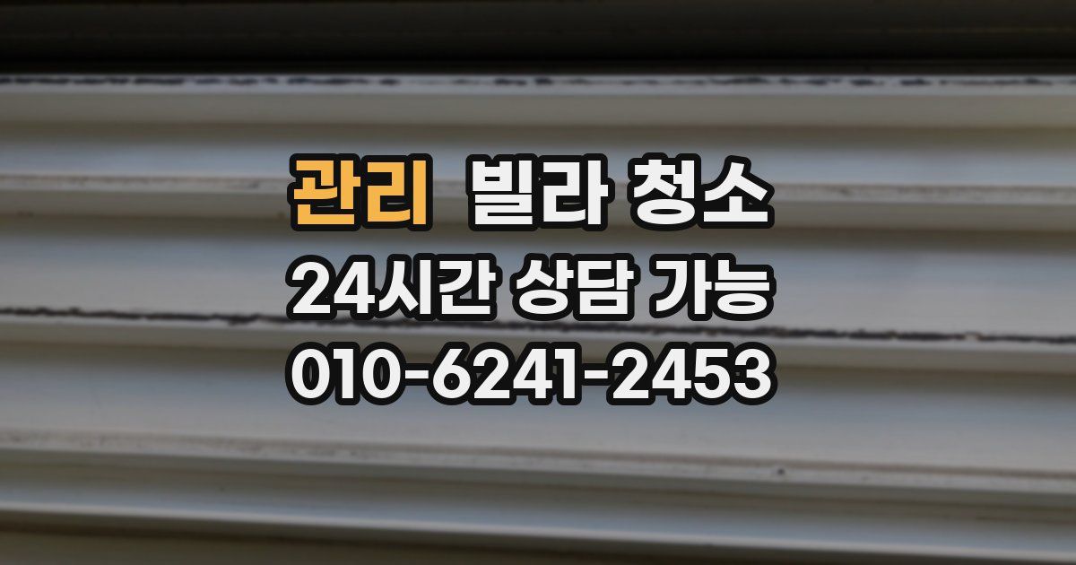 관리 빌라 청소