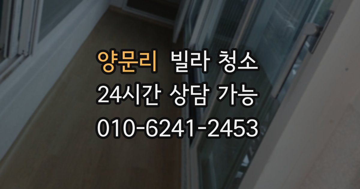 양문리 빌라 청소