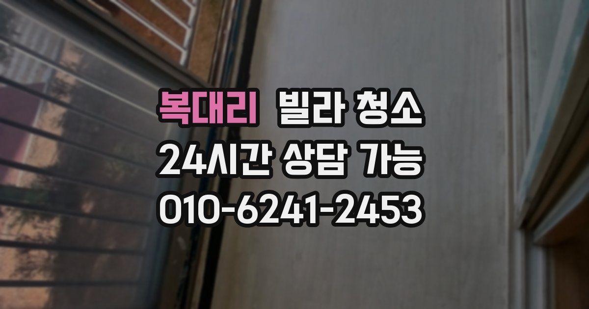 복대리 빌라 청소