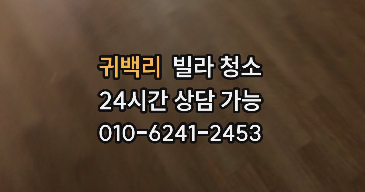 귀백리 빌라 청소