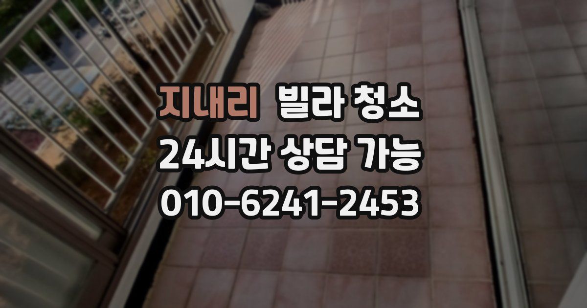 지내리 빌라 청소