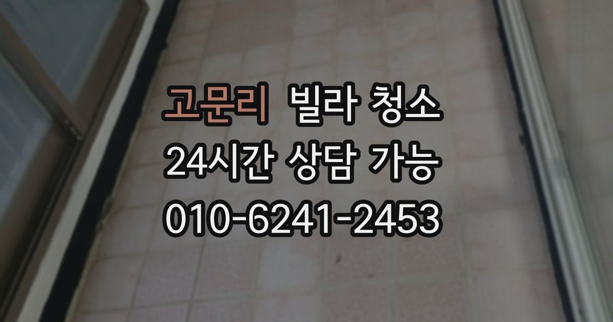 고문리 빌라 청소
