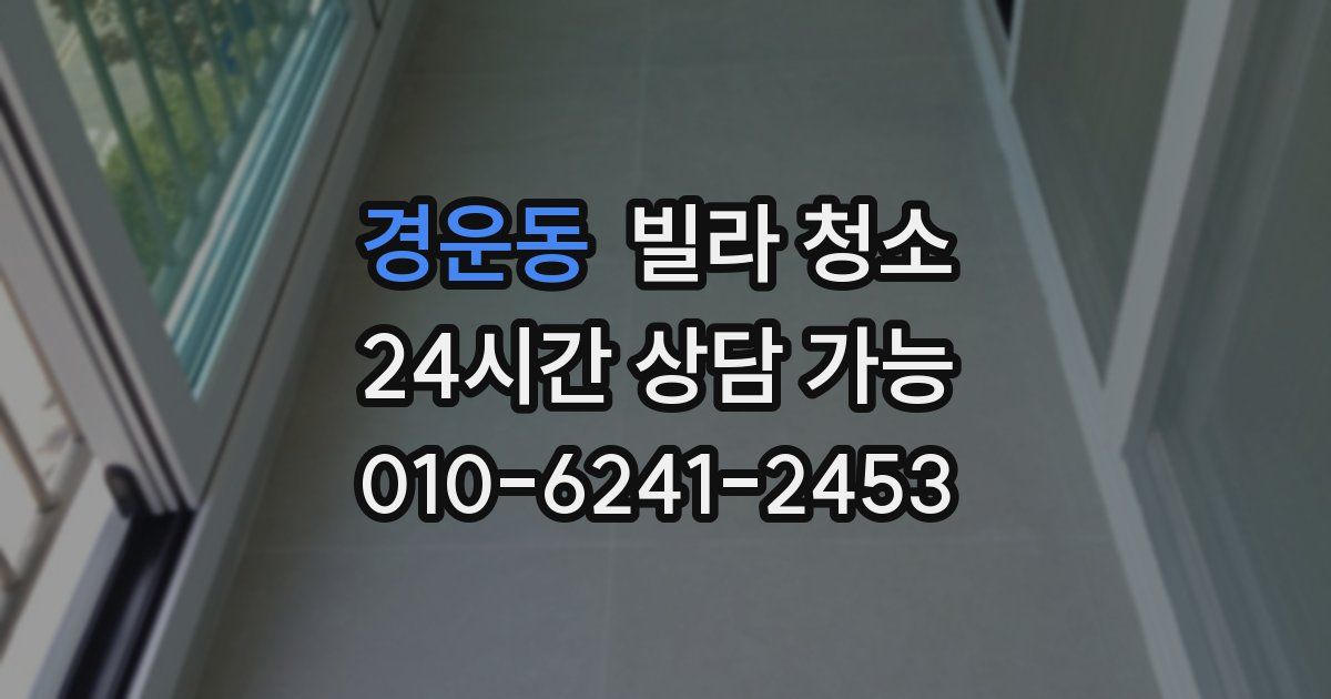 경운동 빌라 청소