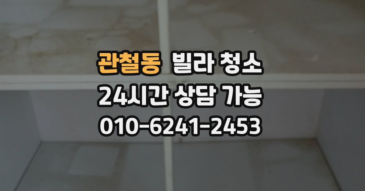 관철동 빌라 청소