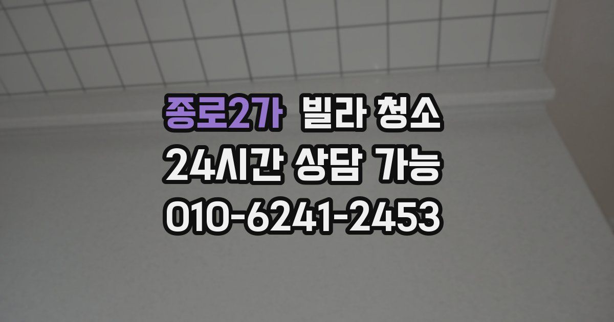 종로2가 빌라 청소