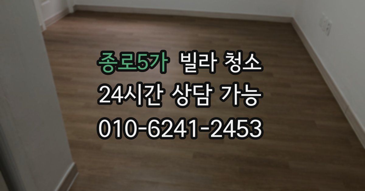 종로5가 빌라 청소