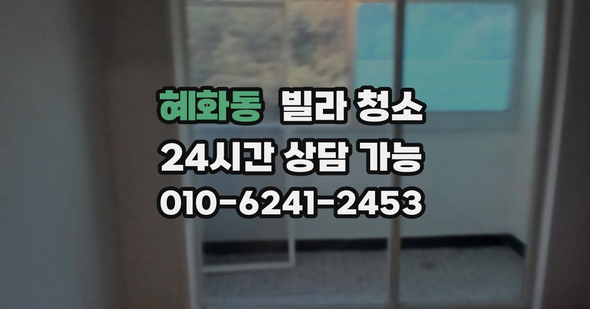 혜화동 빌라 청소