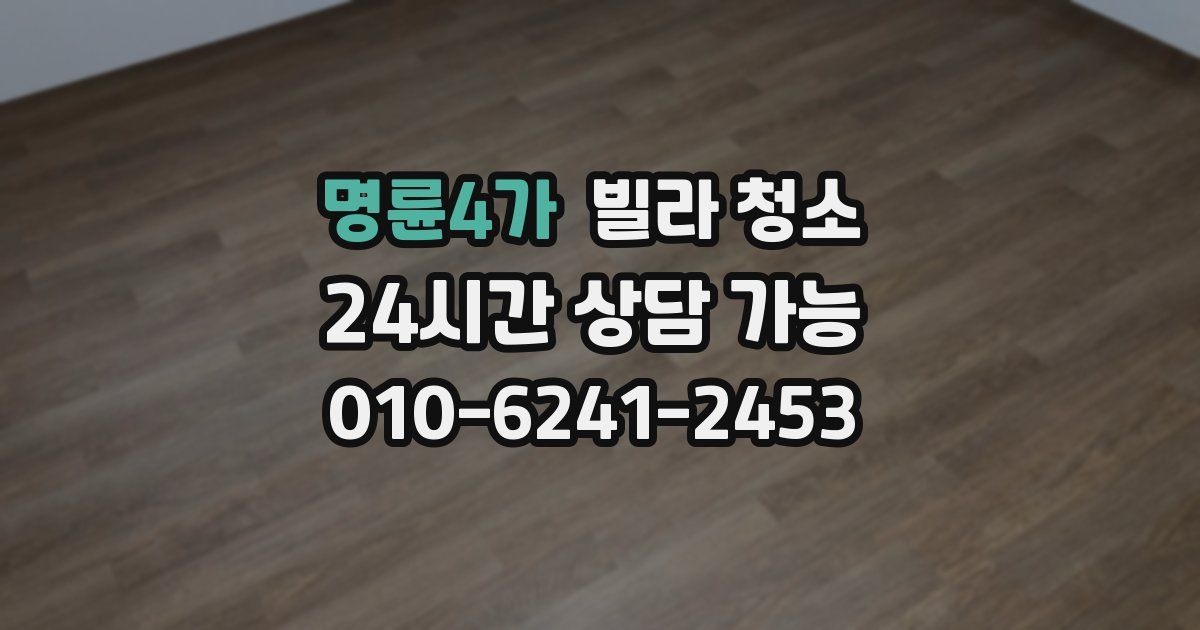 명륜4가 빌라 청소