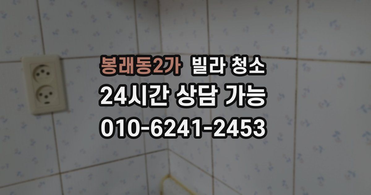 봉래동2가 빌라 청소