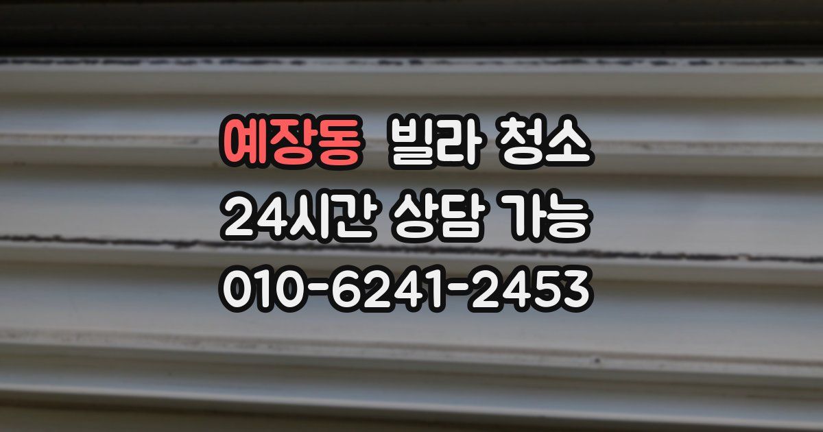 예장동 빌라 청소