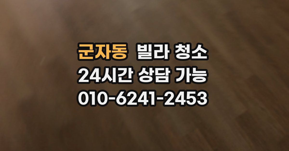 군자동 빌라 청소