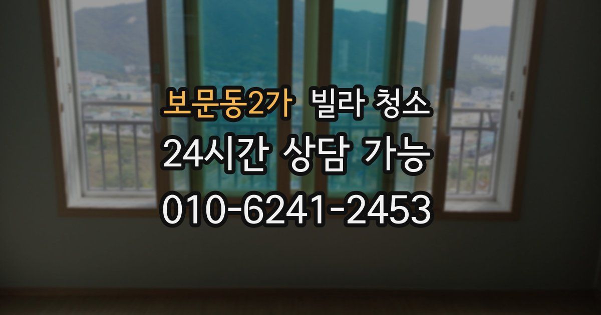 보문동2가 빌라 청소