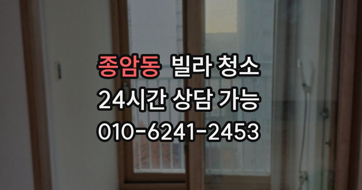 종암동 빌라 청소