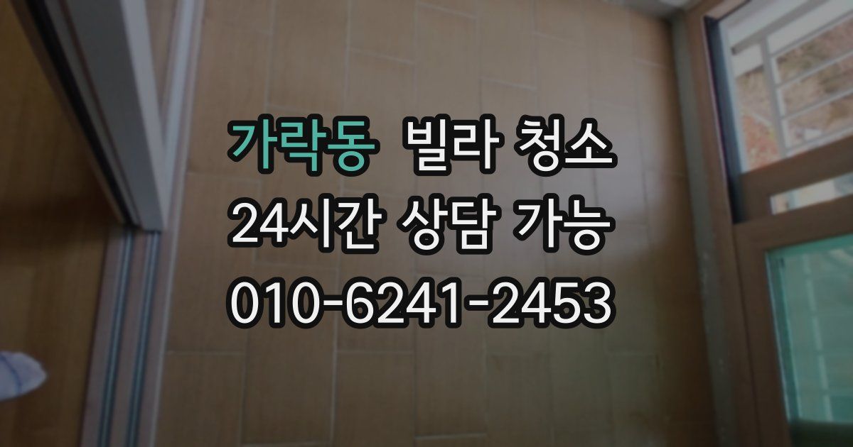 가락동 빌라 청소