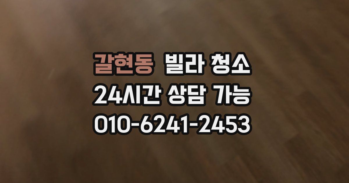 갈현동 빌라 청소