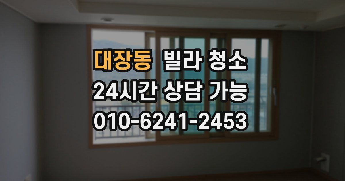 대장동 빌라 청소